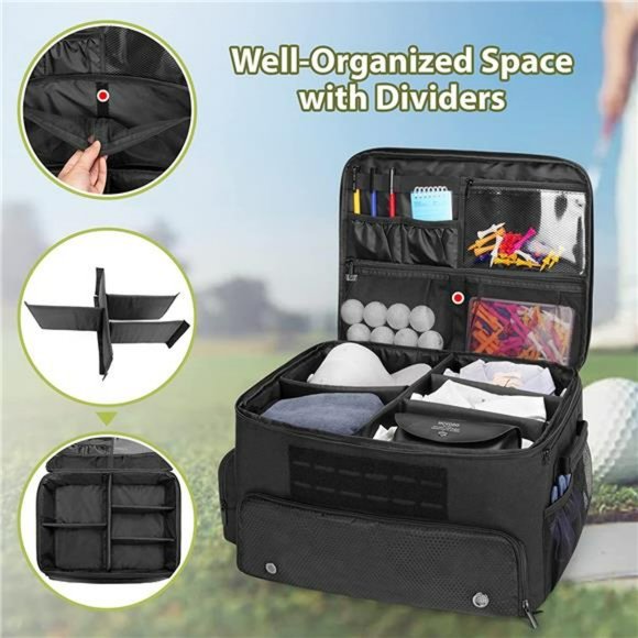 Golf Trunk Organizer Storage with Separate Compartment, Golf Locker Organizer - Picture 2 of 6